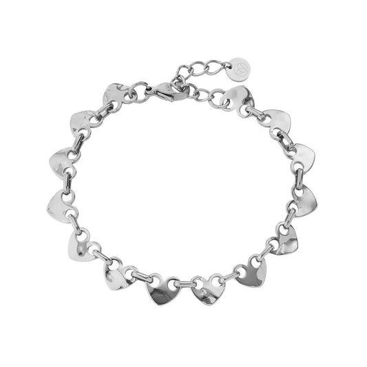 ARMBÅND MED HJERTER SØLV