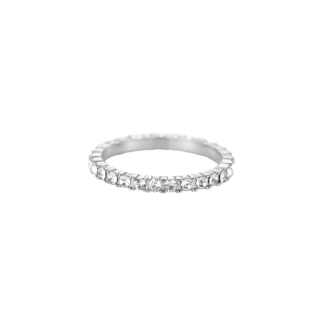 Glitter Chakram ring i rustfrit stål str. 18