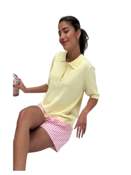 Diane polo bluse, gul