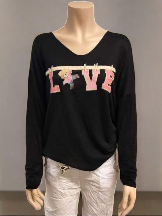 Malica bluse, sort