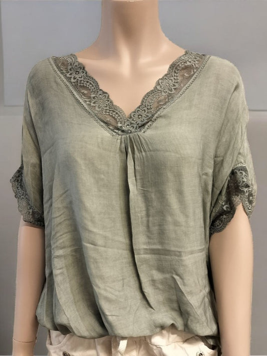 Sandie bluse, kaki